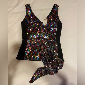 NWT Women’s New York & Company Rainbow Sequin Top size S
